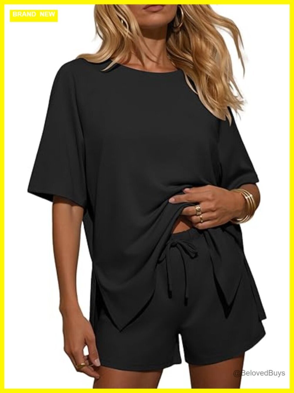 Ekouaer Two Piece Short Set Women's Lounge Set Moisture-Wicking Casual Travel